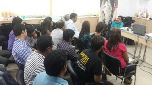 Wheelchair User, Popular RJ and Self Advocate, Den, taking a session at L'Oreal Kolkata.