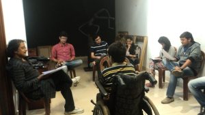 Director Ashok Singh and the Cast of YHDMJ rehersing the play
